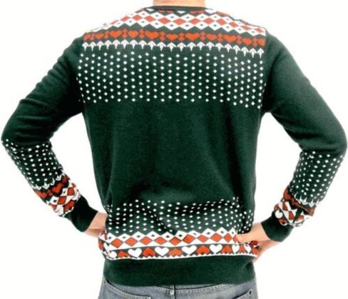 Ugly Christmas Sweater Rudolph Flashing Light Red Nose Reindeer Adult Green Sweater in Saudi Arabia