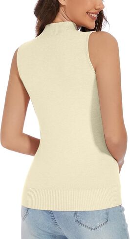Sleeveless Mock Neck Tops for Women Mock Turtle Neck Vest Tops in Saudi Arabia