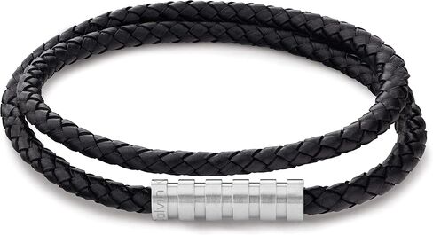 Calvin Klein Jewelry Men's Braided Leather Bracelet, Color: Brown (Model: 35000094) in Saudi Arabia
