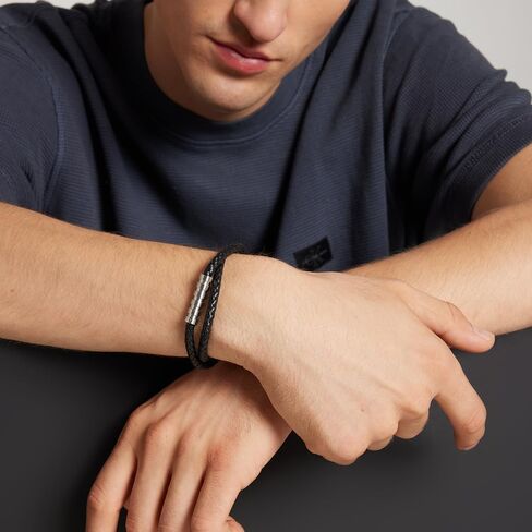 Calvin Klein Jewelry Men's Braided Leather Bracelet, Color: Brown (Model: 35000094) in Saudi Arabia