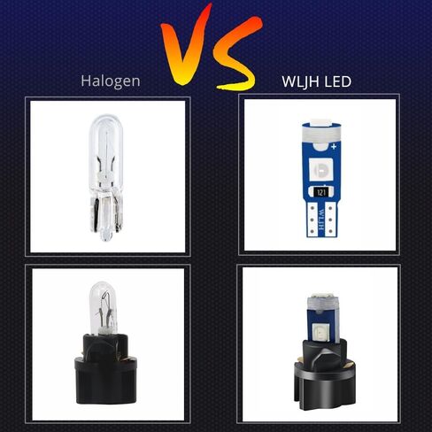 WLJH 10 Pack White Canbus T5 Led Bulb 2721 37 74 Wedge Lamp PC74 Twist Sockets Dash Dashboard Lights Instrument Panel Cluster Leds Car Replacement in Saudi Arabia