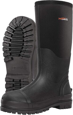 HISEA Men's Rain Boots Waterproof Work Boots Insulated Rubber Boot in Saudi Arabia