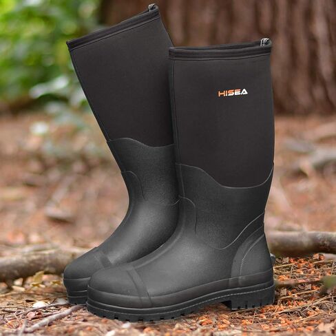 HISEA Men's Rain Boots Waterproof Work Boots Insulated Rubber Boot in Saudi Arabia