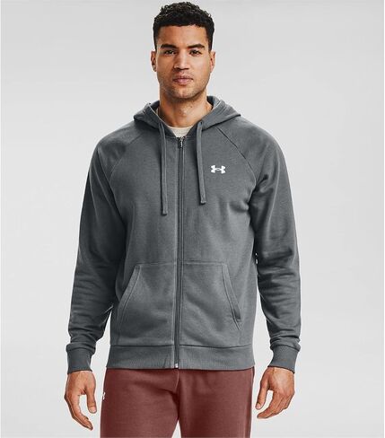 Under Armour Men's UA Rival Cotton Full Zip Hoodie - 1357106-390 - Marine Od Green/Onyx White - M in Kuwait