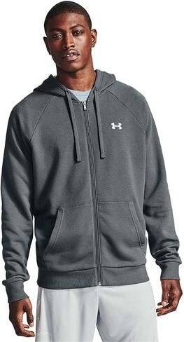 Under Armour Men's UA Rival Cotton Full Zip Hoodie - 1357106-390 - Marine Od Green/Onyx White - M in Kuwait