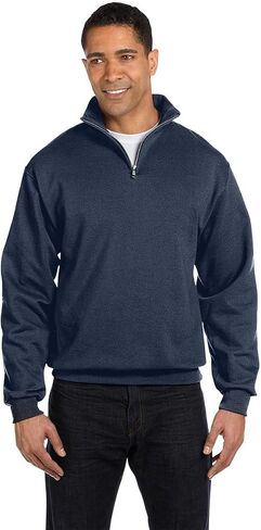Jerzees mens 8 oz. 50/50 NuBlend Quarter-Zip Cadet Collar Sweatshirt(995M)-CHARCOAL GREY-L in Saudi Arabia