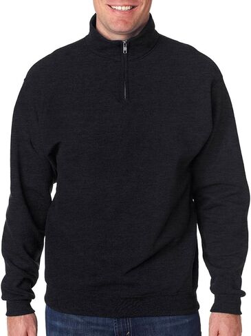 Jerzees mens 8 oz. 50/50 NuBlend Quarter-Zip Cadet Collar Sweatshirt(995M)-CHARCOAL GREY-L in Kuwait