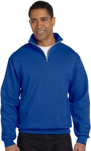 Jerzees mens 8 oz. 50/50 NuBlend Quarter-Zip Cadet Collar Sweatshirt(995M)-CHARCOAL GREY-L in Kuwait