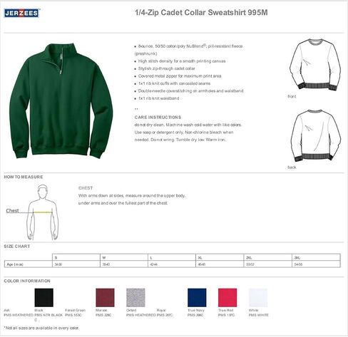 Jerzees mens 8 oz. 50/50 NuBlend Quarter-Zip Cadet Collar Sweatshirt(995M)-CHARCOAL GREY-L in Kuwait
