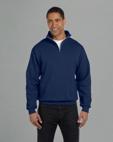 Jerzees mens 8 oz. 50/50 NuBlend Quarter-Zip Cadet Collar Sweatshirt(995M)-CHARCOAL GREY-L in Kuwait