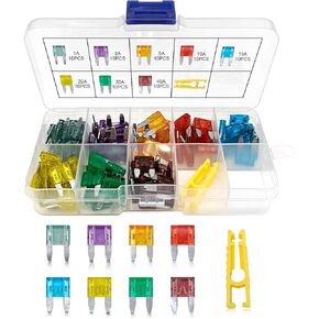 80 PCS Fuses Kit, Mini Size Fuse Kit, Car Fuse Assortment, 8 Kinds of Most Mini Standard Fuse, Fit for Marine, Auto, Boat Replacement Fuses Accessories(Mini)