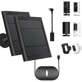 Solar Panel Outdoor for Ring Cameras With 10ft/3m Cable, 1-Pack, Compatible With Spotlight Cam Plus/Pro, Ring Stick Up Cam/Pro Battery, Spotlight Battery