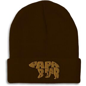 Beanies for Men Papa Bear Embroidery Dad Papa Winter Hats for Women Acrylic Skull Cap 1 Size