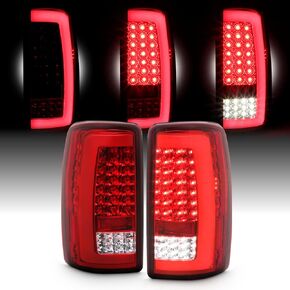 AKKON - Fits 2000-2006 Chevy Tahoe Suburban GMC Yukon XL 1500/2500 [C-Tube] Parking LED Reverse Black Tail Light Brake Lamp Pair