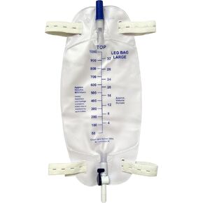 lifevv 4 Pack 750ml Catheter Leg Bag Urinary Drainage Bag, Anti-Reflux Valve, Cloth Straps,Easy Lever Outlet Tap,Effective Leak Prevention