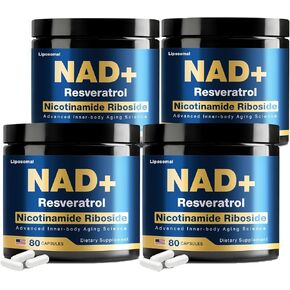 NAD Supplement - NAD Nicotinamide Riboside Resveratrol 900mg, Liposomal NAD Supplements for Women and Men, Supports Cellular Energy, Anti-Aging, Brain & Muscle