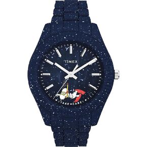 Timex Men's Waterbury Ocean x Peanuts 41mm Watch - Blue Bracelet Blue Dial Blue Case in Kuwait