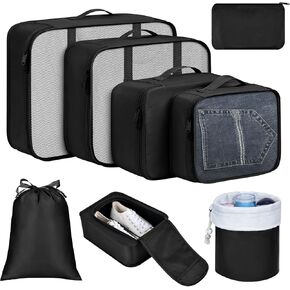 DIMJ Packing Cubes for Travel, Luggage Organizer Bags Foldable Packing Cubes for Suitcase Lightweight Luggage Organizer Travel Must Haves (Beige)
