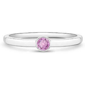 925 sterling الفضة الفضية المحاكاة من الحجر المولد حلقة الزركونيا الزركونيا مدي للبنات الأطفال من خلال أحجام ما قبل المراهقة 2،3،4 و 5 - حلقات أطفال رائعة للارتداء اليومي - هدايا عيد ميلاد الشهر للفتيات الصغيرات