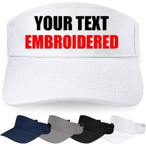 Custom Visor Embroidered Your Own Text Customized Visor Caps Adjustable for Men Women Sun Hats