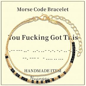 Inspirational Gifts for Women, Morse Code Bracelets Secret Message for Daughter Mom Best Friend Teacher Mother's Day Valentine's Day Birthday Christmas Graduation Unique Funny Gifts