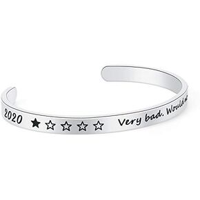 Enni of York Inspirational Cuff Bracelet Bangle Keep Going Motivational Mantra Quote Stainless Steel Engraved Best Friend Sister Gift for Women Teen Girls with Hidden Message in Kuwait