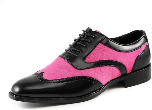 Sio Mens Two-Tone Suede Smooth Wingtip Oxford Dress Shoe: Style Brighton in Saudi Arabia