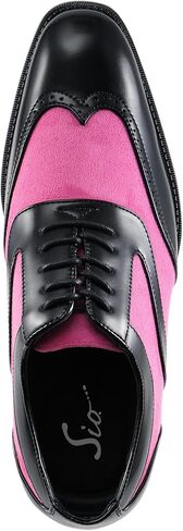 Sio Mens Two-Tone Suede Smooth Wingtip Oxford Dress Shoe: Style Brighton in Saudi Arabia
