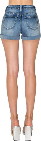 WAX JEAN Butt I Love You Push Up High Rise Rolled Cuff Denim Shorts in Kuwait