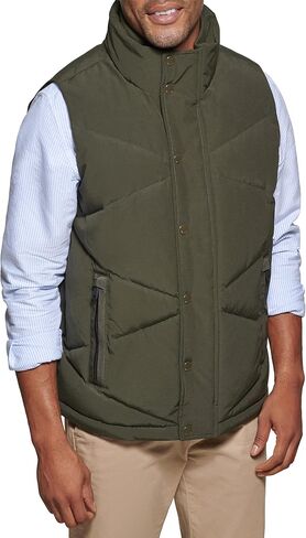 Tommy Hilfiger Men's Diamond Quilted Stand Collar Vest, Navy, X-Large in Saudi Arabia