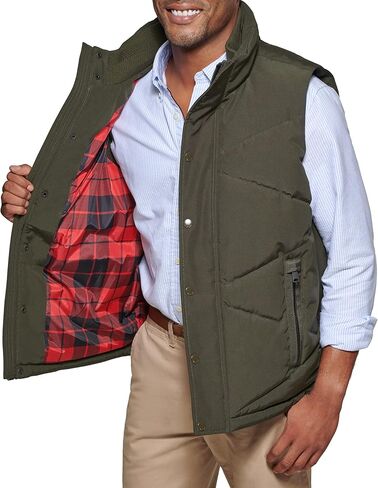 Tommy Hilfiger Men's Diamond Quilted Stand Collar Vest, Navy, X-Large in Saudi Arabia
