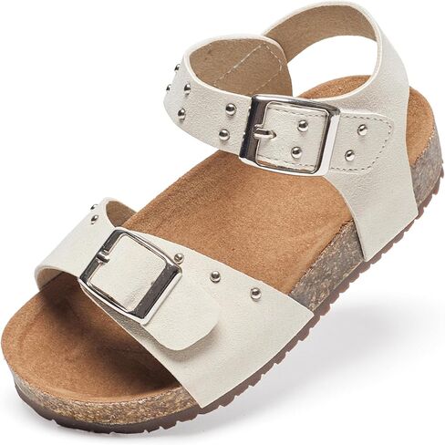 Felix & Flora Toddler Girls Sandals Flower Girl Cork Footbed Open Toe Comfort Princess Summer Flat Shoes in Saudi Arabia