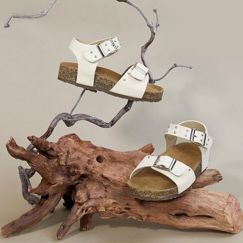 Felix & Flora Toddler Girls Sandals Flower Girl Cork Footbed Open Toe Comfort Princess Summer Flat Shoes in Saudi Arabia