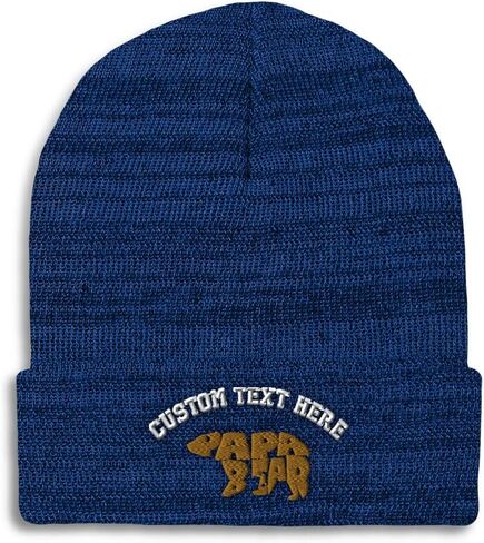 Beanies for Men Papa Bear Embroidery Dad Papa Winter Hats for Women Acrylic Skull Cap 1 Size in Saudi Arabia