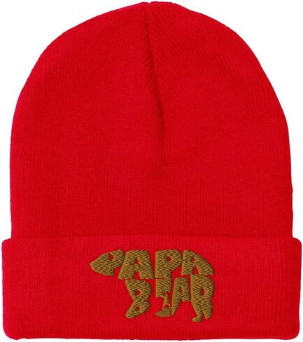 Beanies for Men Papa Bear Embroidery Dad Papa Winter Hats for Women Acrylic Skull Cap 1 Size in Saudi Arabia