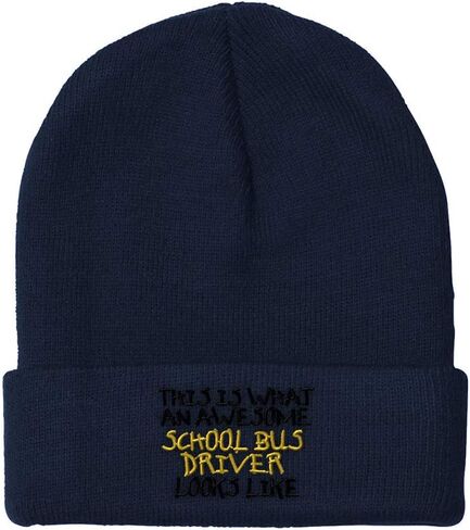 Custom Beanies for Men Bus School Driver Awesome Embroidery Winter Hats for Women Acrylic Skull Cap 1 Size in Saudi Arabia