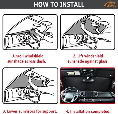 Aunginsy Car Front Windshield Sunshade Compatible with Toyota Tacoma 2006-2025 Automotive Windshield Sunshades Foldable Reflective Sun Visor for UV Rays/Sun Heat Protection Car Interior Accessories in Saudi Arabia