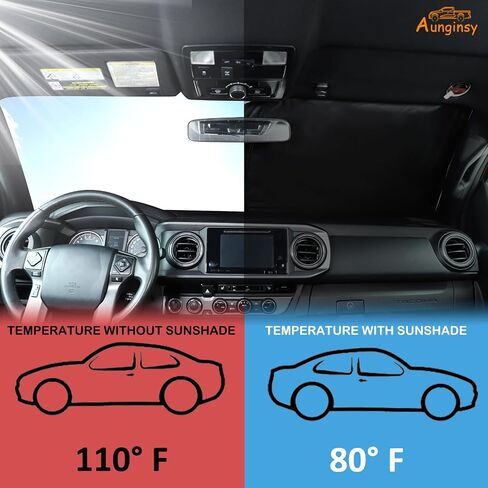 Aunginsy Car Front Windshield Sunshade Compatible with Toyota Tacoma 2006-2025 Automotive Windshield Sunshades Foldable Reflective Sun Visor for UV Rays/Sun Heat Protection Car Interior Accessories in Saudi Arabia