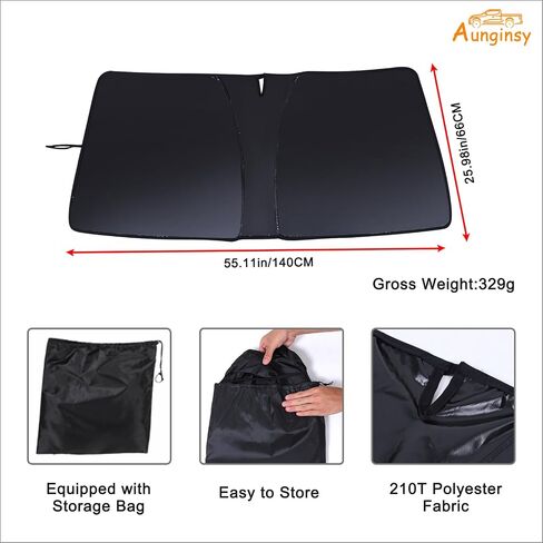 Aunginsy Car Front Windshield Sunshade Compatible with Toyota Tacoma 2006-2025 Automotive Windshield Sunshades Foldable Reflective Sun Visor for UV Rays/Sun Heat Protection Car Interior Accessories in Saudi Arabia