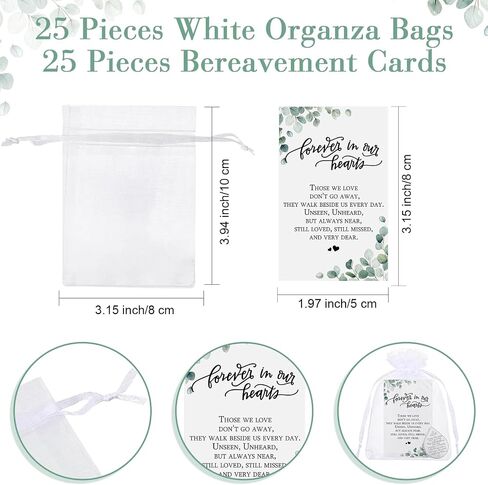 Ctosree 100 Sets Mini Tear Shaped Memorial Ornament Includes Tear Drop Shaped Ornament Memorial Pocket Token Funeral Prayer Cards and Organza Bags for Funeral Sympathy Gifts in Saudi Arabia