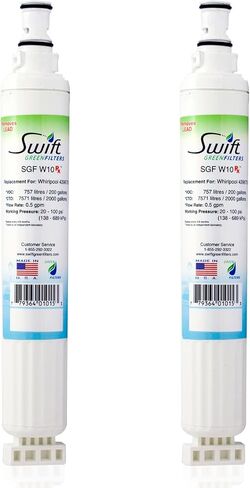 Swift Green Filters SGF-W10 Rx Pharmaceutical Replacement Water Whirlpool 4396701, EDR6D1, Filter 6,46-9915,CLCH125,EFF-6001A (1pack), 1 Pack, White in Kuwait