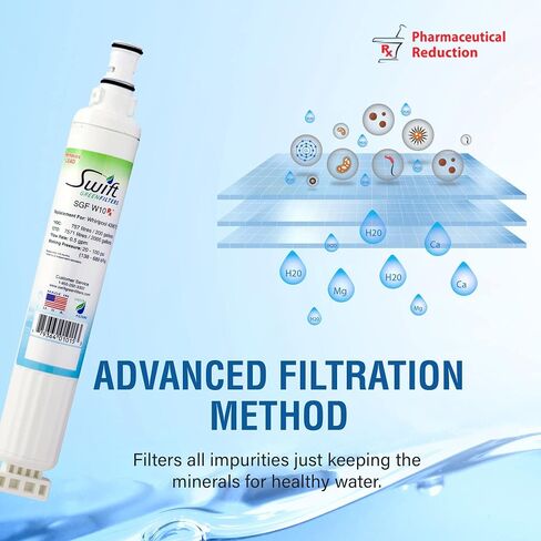 Swift Green Filters SGF-W10 Rx Pharmaceutical Replacement Water Whirlpool 4396701, EDR6D1, Filter 6,46-9915,CLCH125,EFF-6001A (1pack), 1 Pack, White in Kuwait