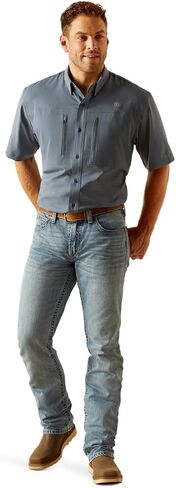 ARIAT Men's MNS Venttek CLSSC SS SHRT Charcoal, XX-Large in Kuwait