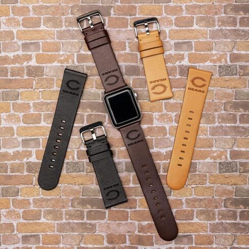 GAME TIME Chicago Bears Premium Leather Watch Band Compatible with Apple Watch in Saudi Arabia