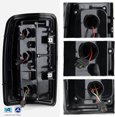 AKKON - Fits 2000-2006 Chevy Tahoe Suburban GMC Yukon XL 1500/2500 [C-Tube] Parking LED Reverse Black Tail Light Brake Lamp Pair in Saudi Arabia