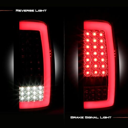 AKKON - Fits 2000-2006 Chevy Tahoe Suburban GMC Yukon XL 1500/2500 [C-Tube] Parking LED Reverse Black Tail Light Brake Lamp Pair in Saudi Arabia