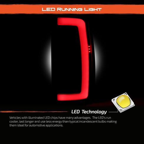 AKKON - Fits 2000-2006 Chevy Tahoe Suburban GMC Yukon XL 1500/2500 [C-Tube] Parking LED Reverse Black Tail Light Brake Lamp Pair in Saudi Arabia