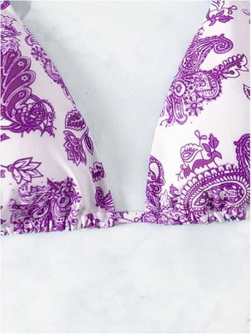 SOLY HUX Women's Summer Floral Print Halter Bikini Tops Tie Back Padded Swimsuit Top Beachwear in Saudi Arabia