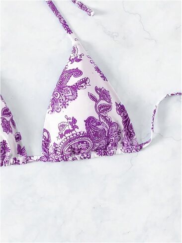SOLY HUX Women's Summer Floral Print Halter Bikini Tops Tie Back Padded Swimsuit Top Beachwear in Saudi Arabia