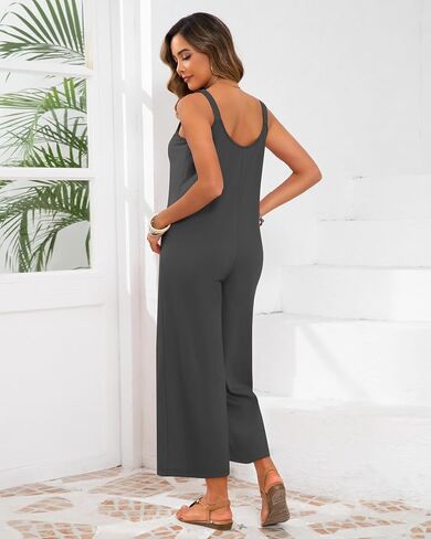 Neer Women's Belesuits Cotton Sails Slicfeless Slistraps Armual Wide Leg Rompers Lequers with Mobicts in Saudi Arabia